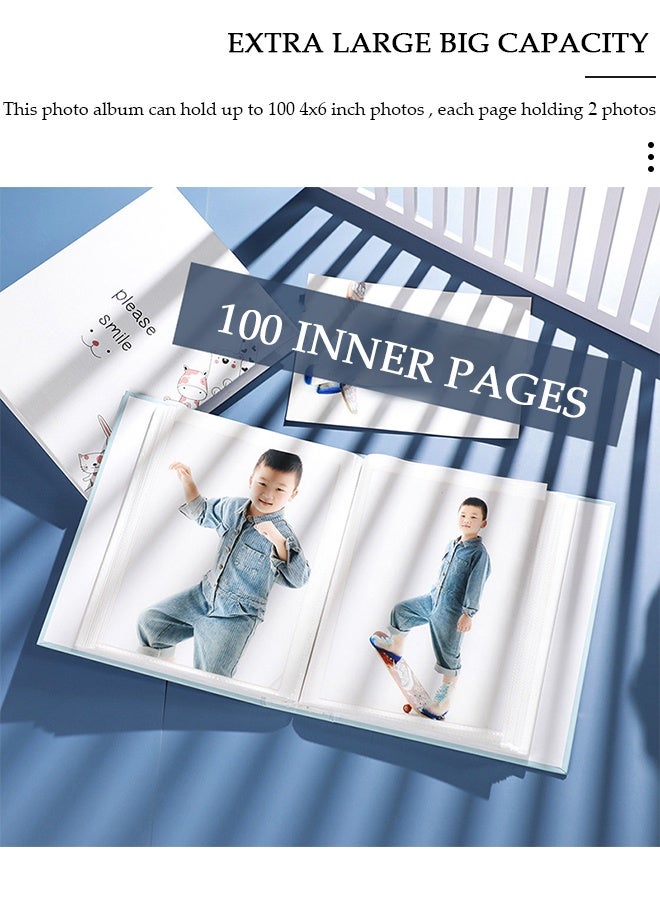 DUNISO 100 Pockets Foil Stamping Photo Album for 6 Inches Photos Portable Photo Album for Family Wedding Boys Girls - Image 4